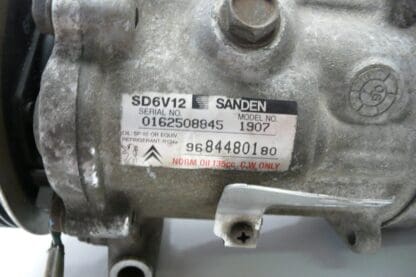 Compresor de aire acondicionado Sanden SD6V12 1907 Citroën Peugeot 9684480180 6453XP