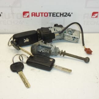 Caja de interruptores, cerradura de puerta y dos llaves Citroën Peugeot 4162EQ